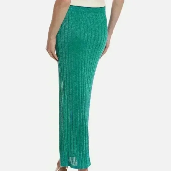 SkirtSurf Gypsy Metallic Rib Maxi Skirt - Medium / Green - Picture 2 of 3